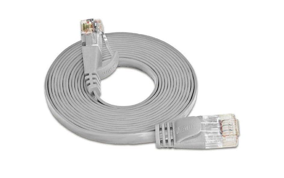 SLIM Slimpatchkabel RJ-45 - RJ-45, Cat 6, UTP, 15 m, Grau