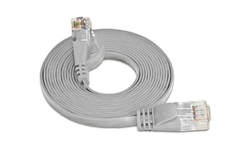SLIM Slimpatchkabel RJ-45 - RJ-45, Cat 6, UTP, 25 m, Grau