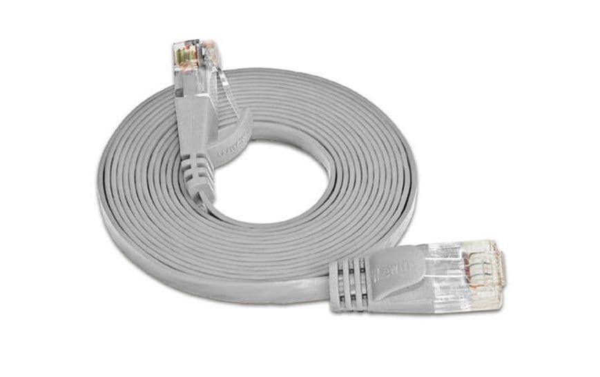 SLIM Slimpatchkabel RJ-45 - RJ-45, Cat 6, UTP, 0.75 m, Grau