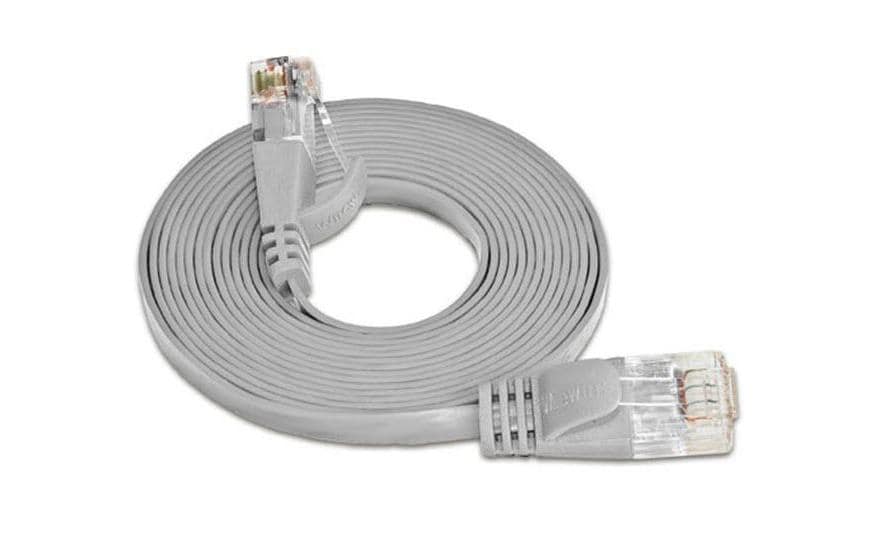 SLIM Slimpatchkabel RJ-45 - RJ-45, Cat 6, UTP, 1.5 m, Grau