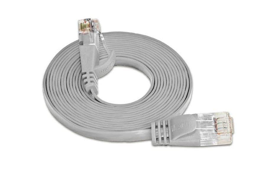 SLIM Slimpatchkabel RJ-45 - RJ-45, Cat 6, UTP, 3 m, Grau