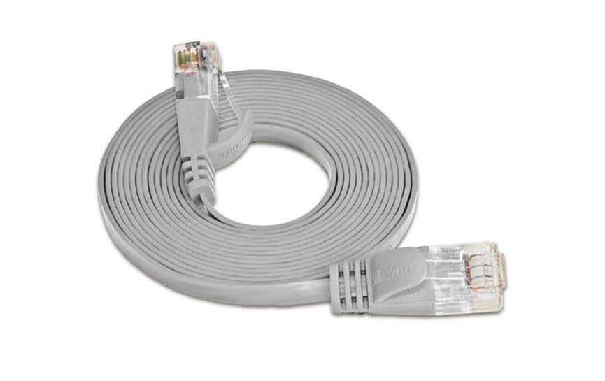 SLIM Slimpatchkabel RJ-45 - RJ-45, Cat 6, UTP, 0.5 m, Grau