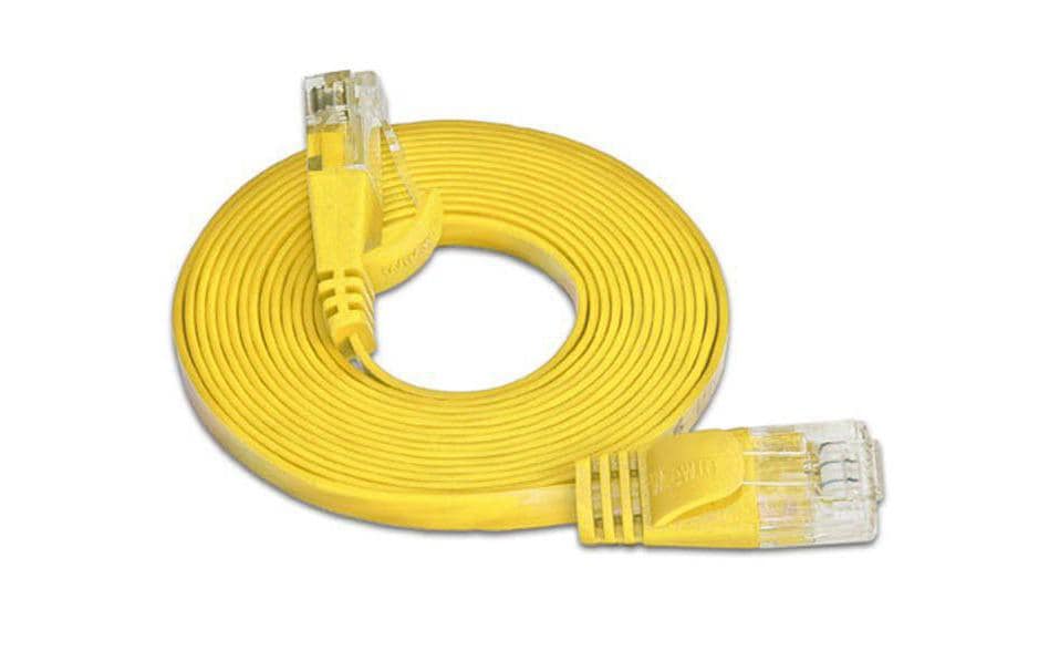 SLIM Slimpatchkabel RJ-45 - RJ-45, Cat 6, UTP, 0.75 m, Gelb