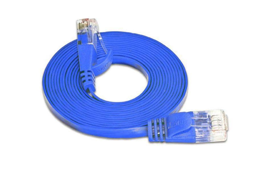 SLIM Slimpatchkabel RJ-45 - RJ-45, Cat 6, UTP, 15 m, Blau