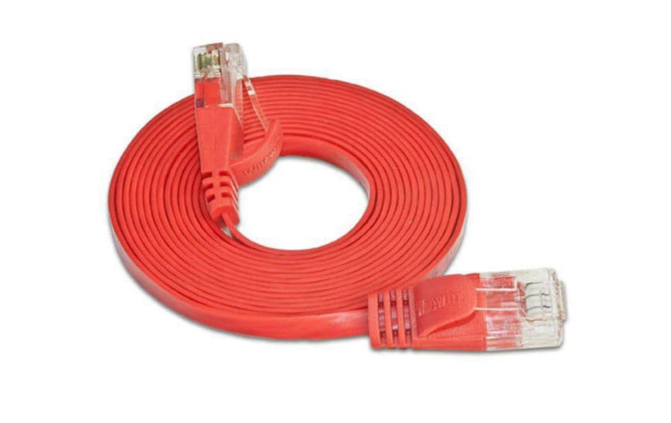 SLIM Slimpatchkabel RJ-45 - RJ-45, Cat 6, UTP, 7.5 m, Rot