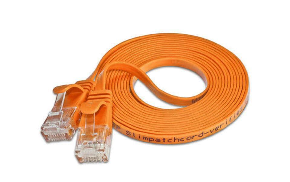 SLIM Slimpatchkabel RJ-45 - RJ-45, Cat 6, UTP, 0.1 m, Orange