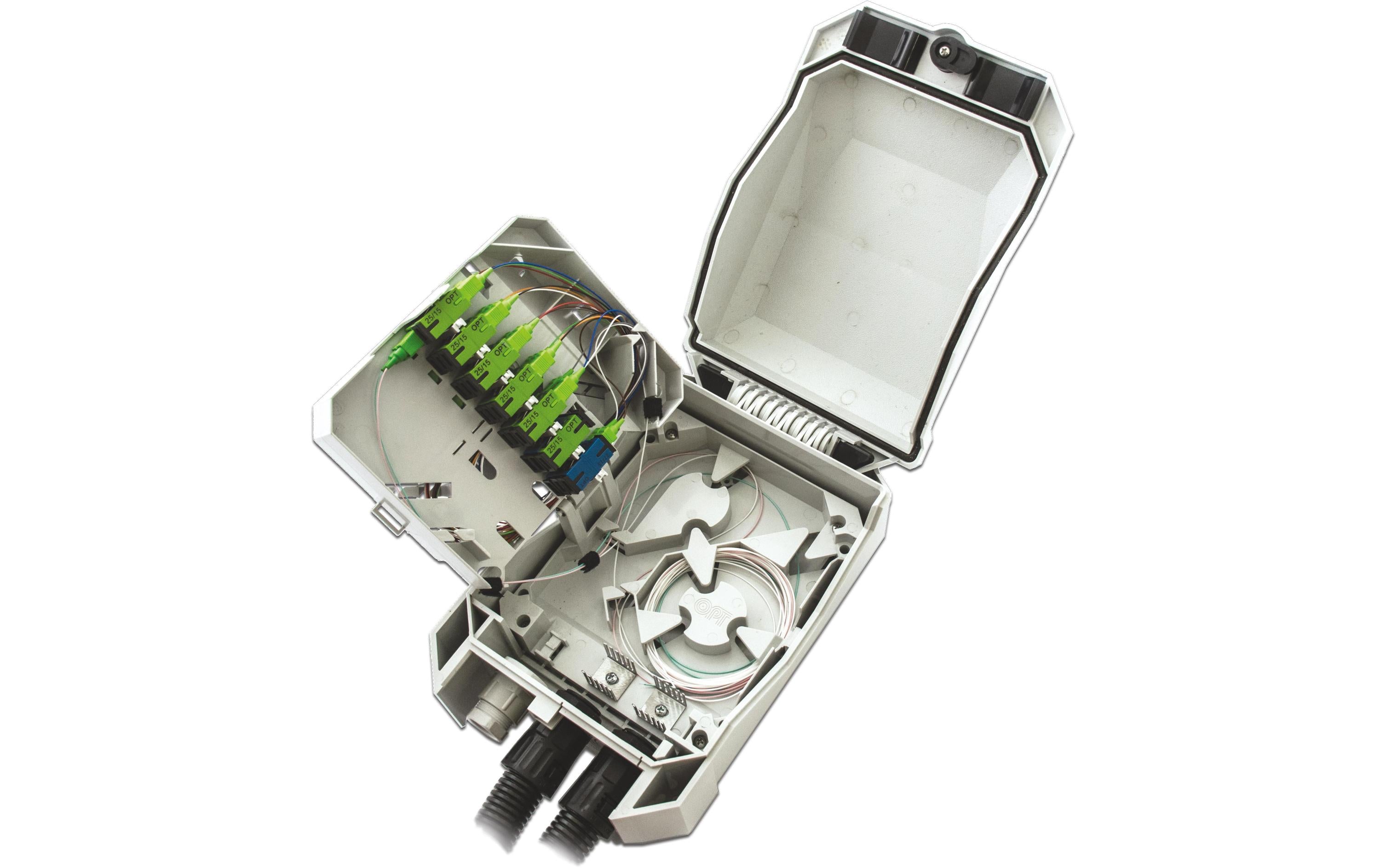 Lightwin Spleissbox IP55 Wandbox Mittel PS8, Kassette & Kupplungen