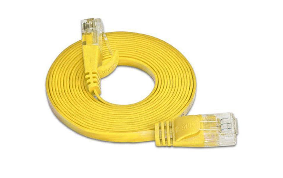 SLIM Slimpatchkabel RJ-45 - RJ-45, Cat 6, UTP, 20 m, Gelb