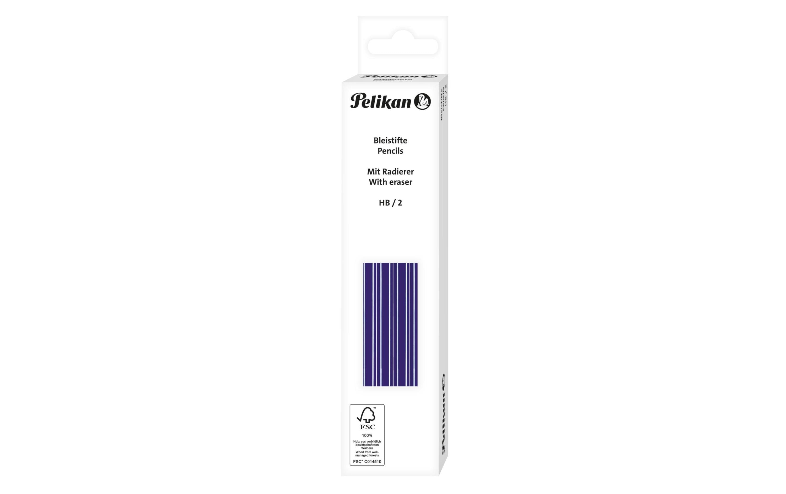 Pelikan Bleistift HB, Blau mit Radierer, 12 Stück
