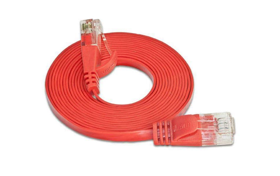 SLIM Slimpatchkabel RJ-45 - RJ-45, Cat 6, UTP, 25 m, Rot