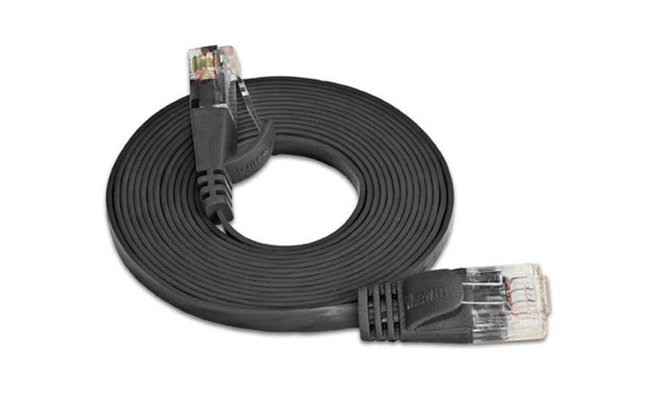 SLIM Slimpatchkabel RJ-45 - RJ-45, Cat 6, UTP, 2 m, Schwarz