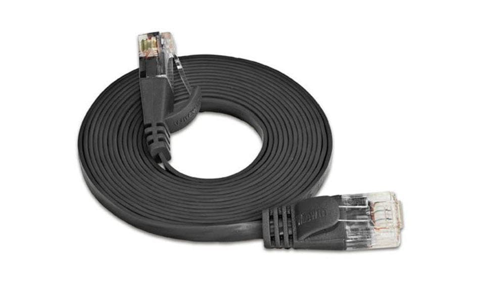 SLIM Slimpatchkabel RJ-45 - RJ-45, Cat 6, UTP, 25 m, Schwarz