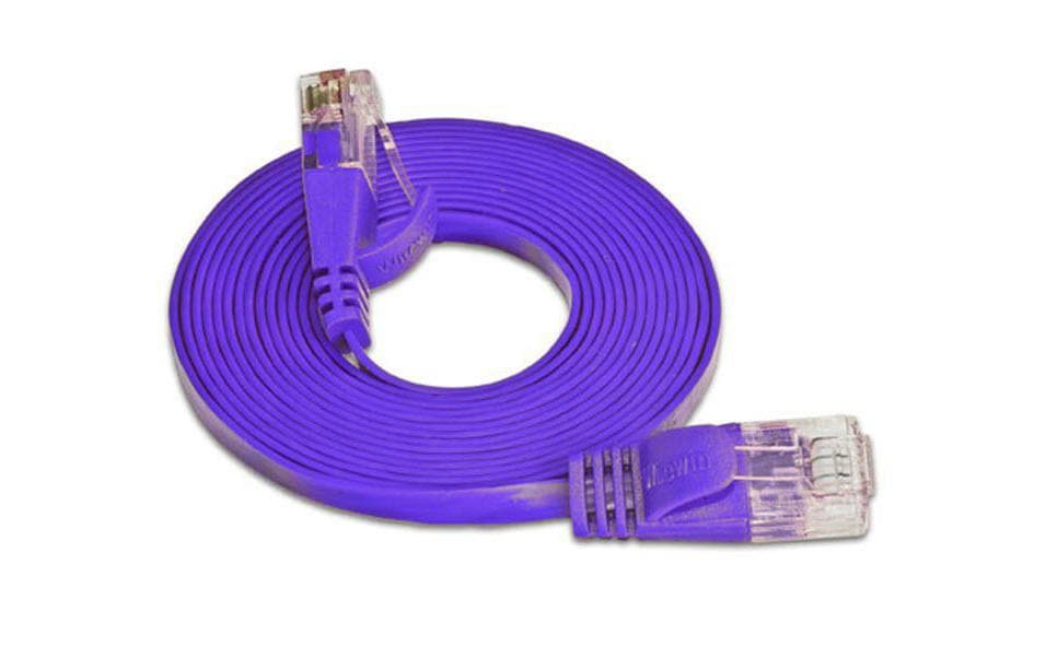 SLIM Slimpatchkabel RJ-45 - RJ-45, Cat 6, UTP, 15 m, Violett