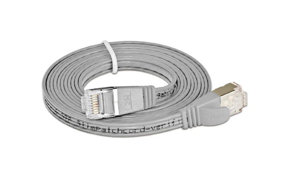 SLIM Slimpatchkabel RJ-45 - RJ-45, Cat 6, STP, 7.5 m, Grau