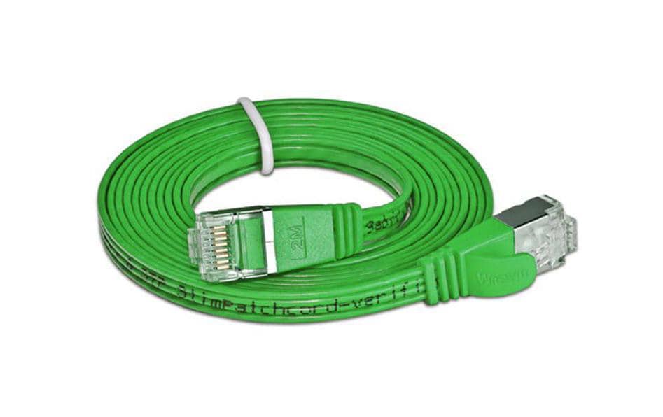 SLIM Slimpatchkabel RJ-45 - RJ-45, Cat 6, STP, 1.5 m, Grün