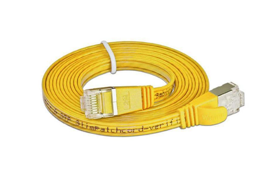 SLIM Slimpatchkabel RJ-45 - RJ-45, Cat 6, STP, 0.75 m, Gelb