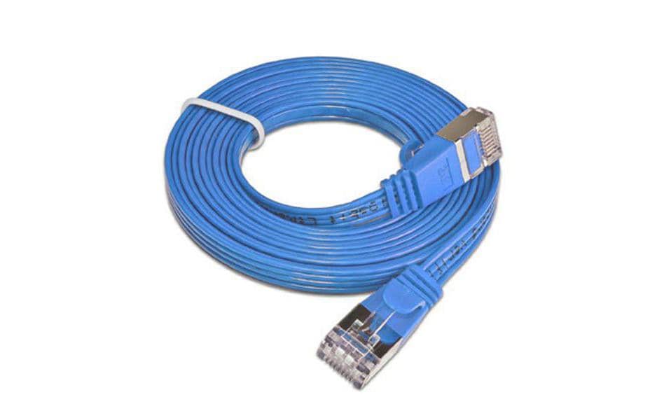 SLIM Slimpatchkabel RJ-45 - RJ-45, Cat 6, STP, 0.25 m, Blau