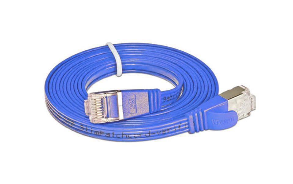 SLIM Slimpatchkabel RJ-45 - RJ-45, Cat 6, STP, 0.5 m, Blau