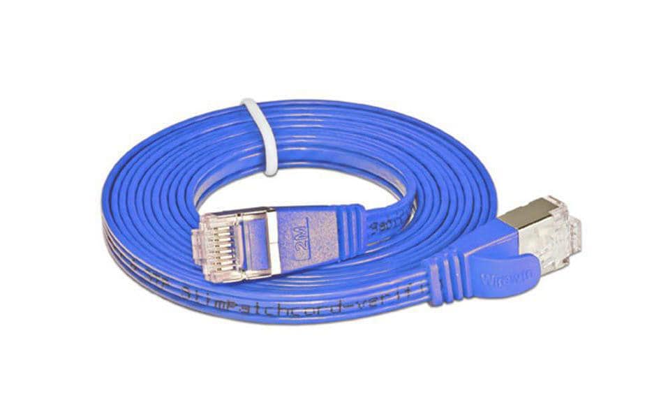 SLIM Slimpatchkabel RJ-45 - RJ-45, Cat 6, STP, 1 m, Blau