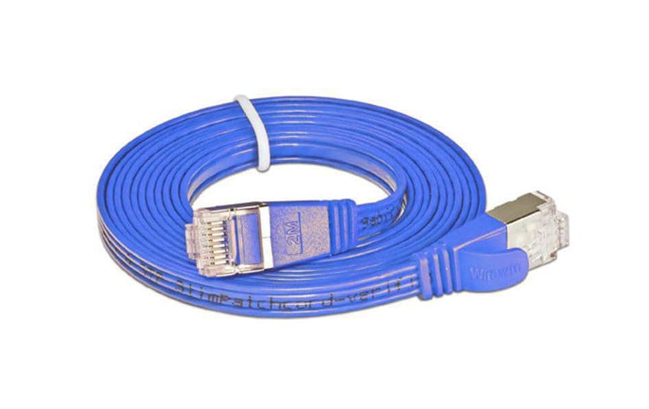SLIM Slimpatchkabel RJ-45 - RJ-45, Cat 6, STP, 2 m, Blau