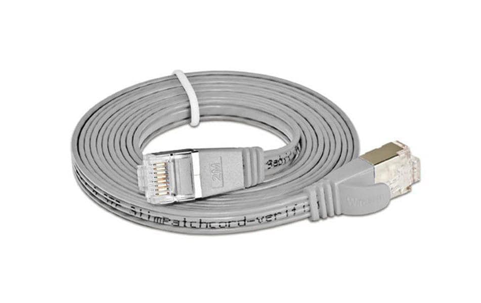 SLIM Slimpatchkabel RJ-45 - RJ-45, Cat 6, STP, 25 m, Grau
