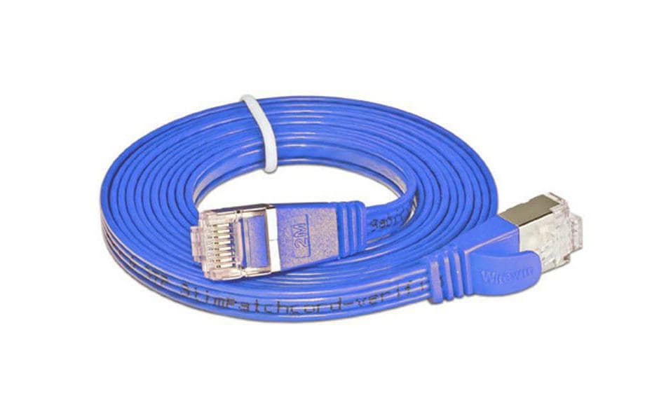 SLIM Slimpatchkabel RJ-45 - RJ-45, Cat 6, STP, 0.1 m, Blau