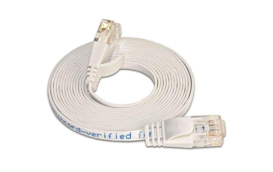 SLIM Slimpatchkabel RJ-45 - RJ-45, Cat 6, UTP, 15 m, Weiss