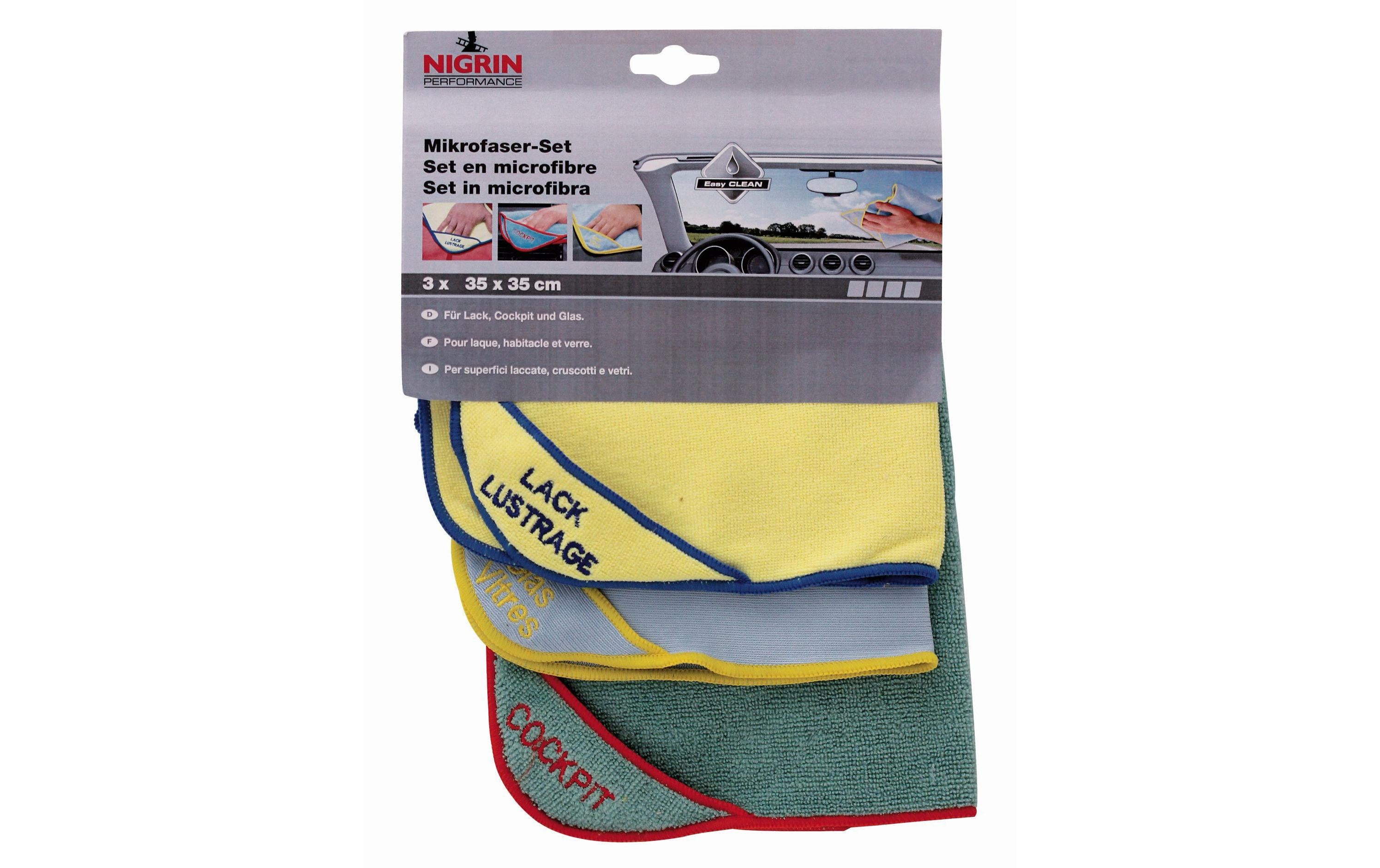 NIGRIN Mikrofasertuch 3er-Set