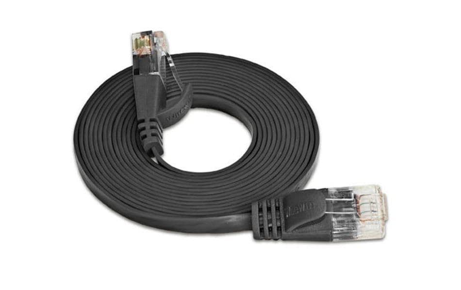 SLIM Slimpatchkabel RJ-45 - RJ-45, Cat 6, STP, 20 m, Schwarz