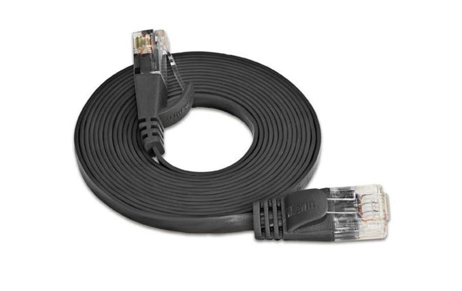 SLIM Slimpatchkabel RJ-45 - RJ-45, Cat 6, STP, 25 m, Schwarz