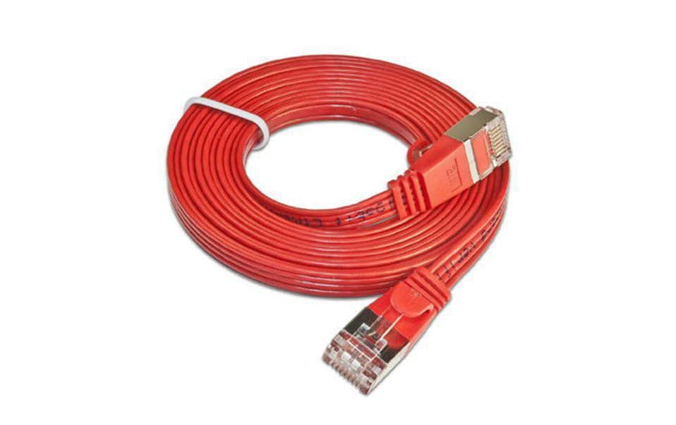 SLIM Slimpatchkabel RJ-45 - RJ-45, Cat 6, STP, 0.25 m, Rot