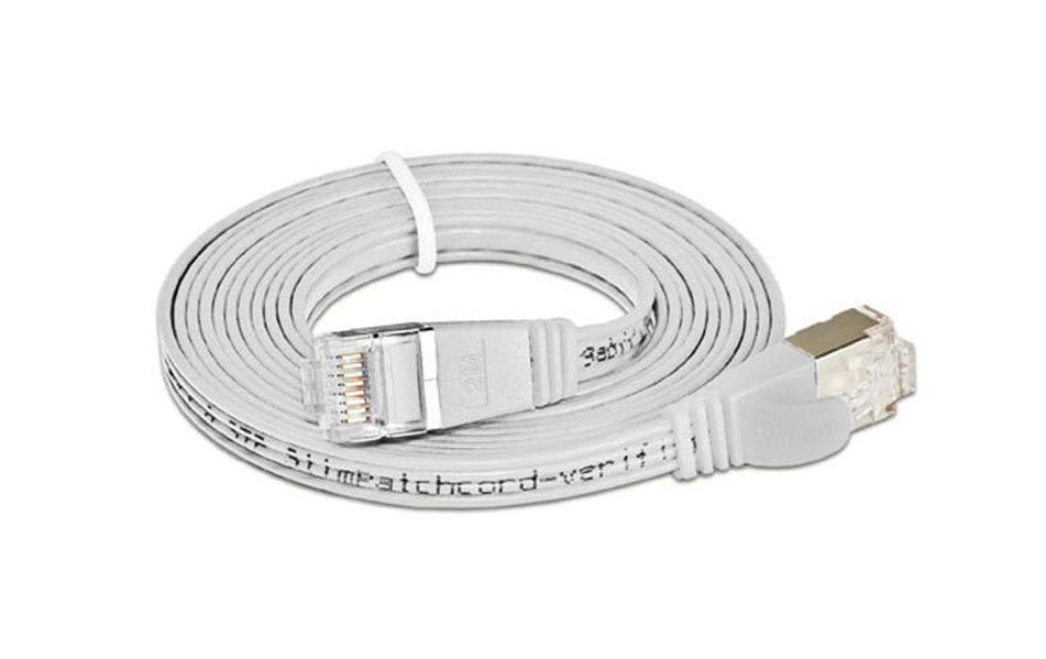 SLIM Slimpatchkabel RJ-45 - RJ-45, Cat 6, STP, 0.25 m, Weiss