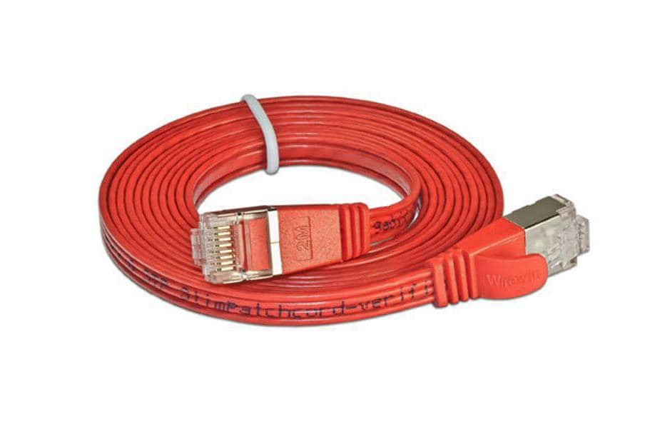 SLIM Slimpatchkabel RJ-45 - RJ-45, Cat 6, STP, 0.5 m, Rot