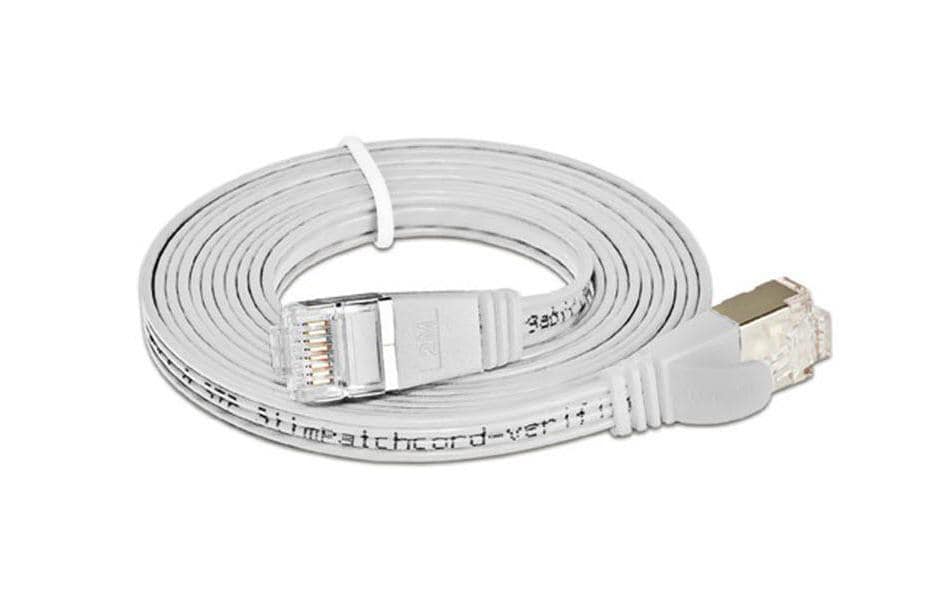 SLIM Slimpatchkabel RJ-45 - RJ-45, Cat 6, STP, 0.5 m, Weiss