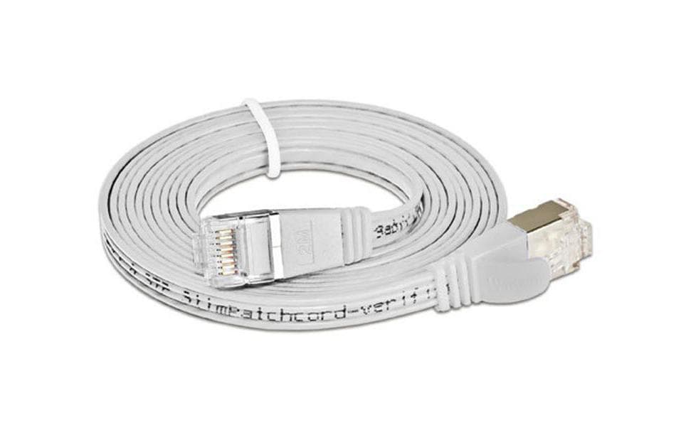 SLIM Slimpatchkabel RJ-45 - RJ-45, Cat 6, STP, 0.75 m, Weiss