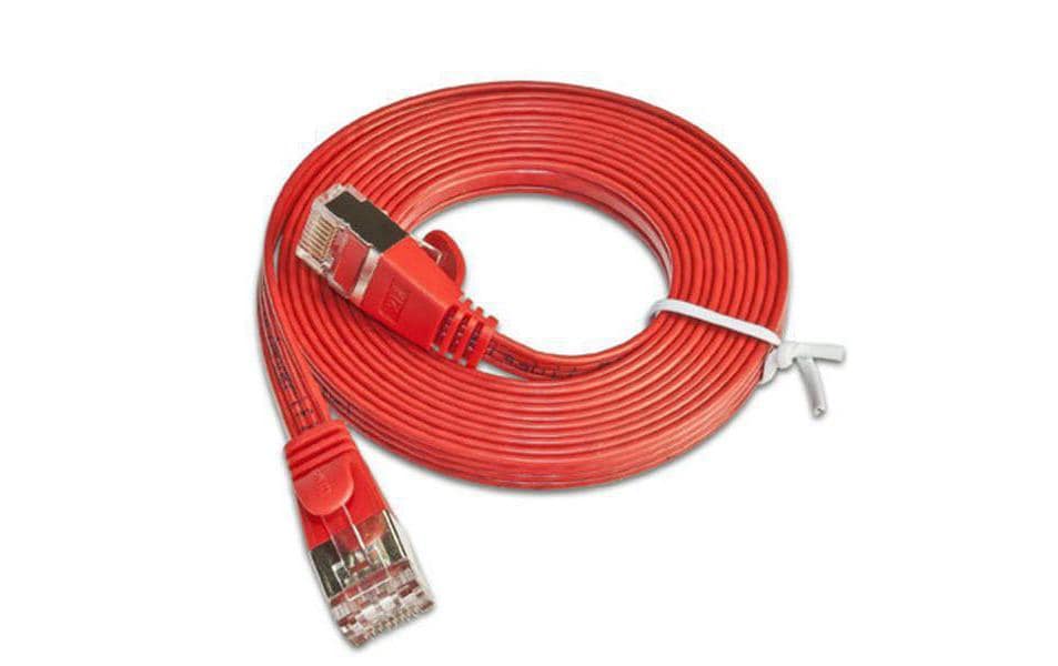 SLIM Slimpatchkabel RJ-45 - RJ-45, Cat 6, STP, 1.5 m, Rot