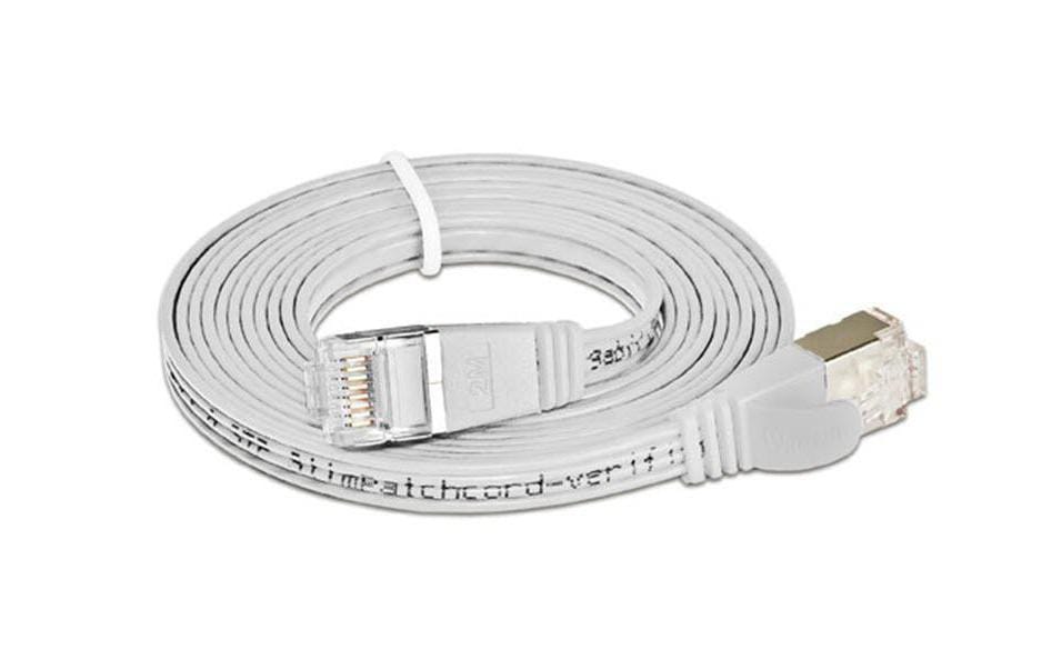 SLIM Slimpatchkabel RJ-45 - RJ-45, Cat 6, STP, 15 m, Weiss