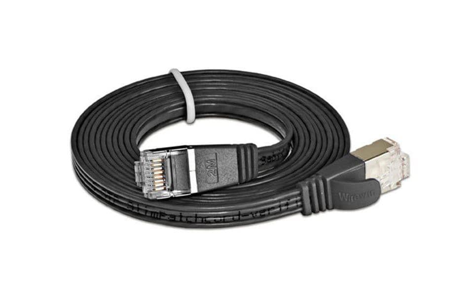 SLIM Slimpatchkabel RJ-45 - RJ-45, Cat 6, STP, 3 m, Schwarz