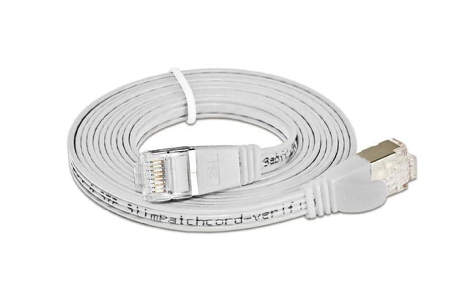 SLIM Slimpatchkabel RJ-45 - RJ-45, Cat 6, STP, 25 m, Weiss