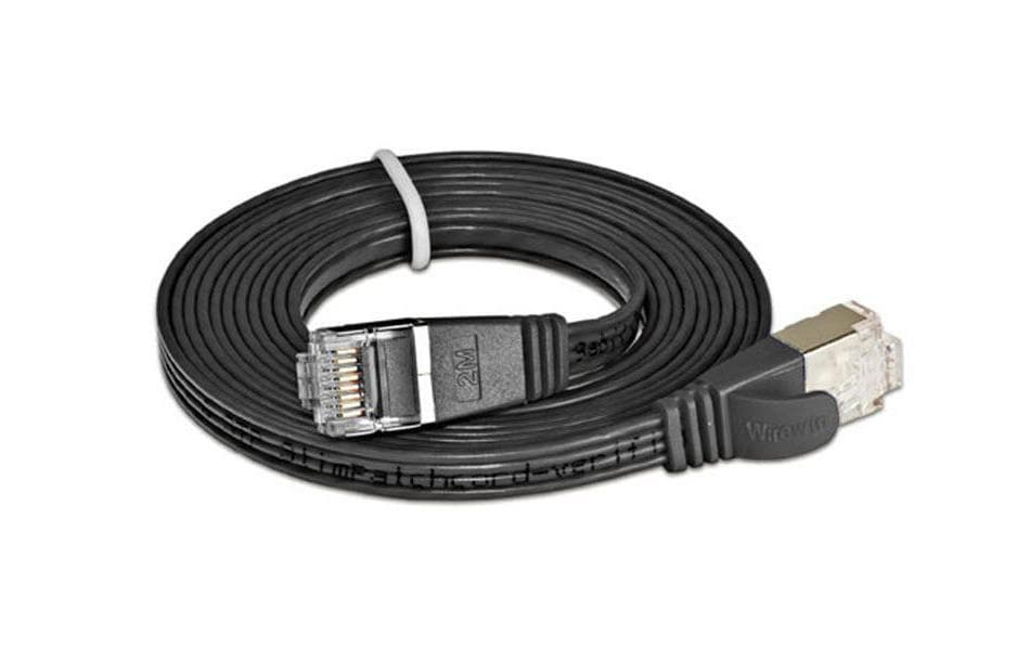 SLIM Slimpatchkabel RJ-45 - RJ-45, Cat 6, STP, 10 m, Schwarz