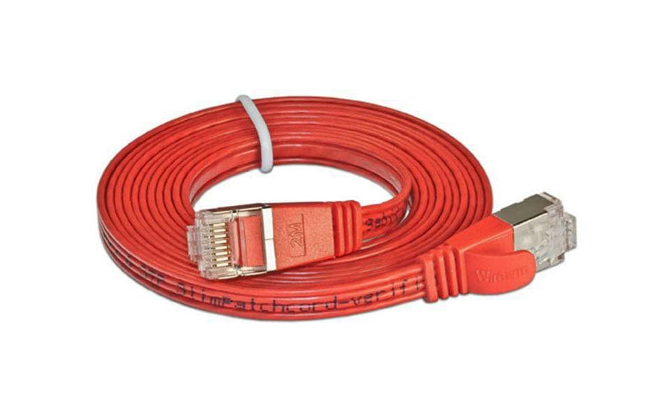 SLIM Slimpatchkabel RJ-45 - RJ-45, Cat 6, STP, 15 m, Rot