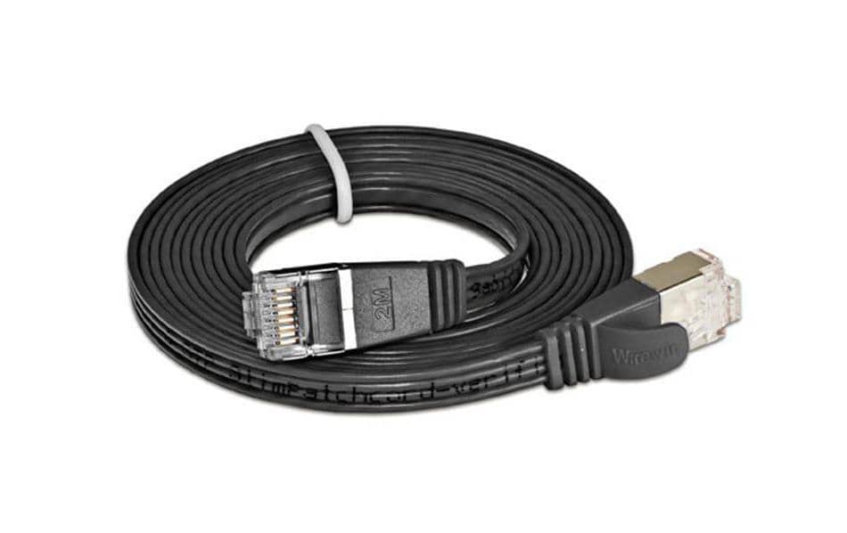 SLIM Slimpatchkabel RJ-45 - RJ-45, Cat 6, STP, 1.5 m, Schwarz