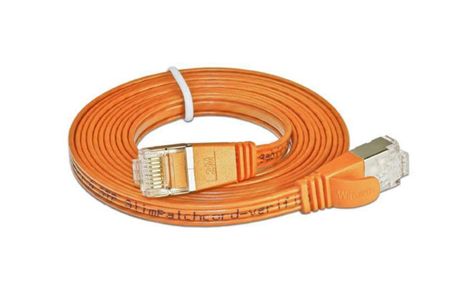 SLIM Slimpatchkabel RJ-45 - RJ-45, Cat 6, STP, 0.75 m, Orange