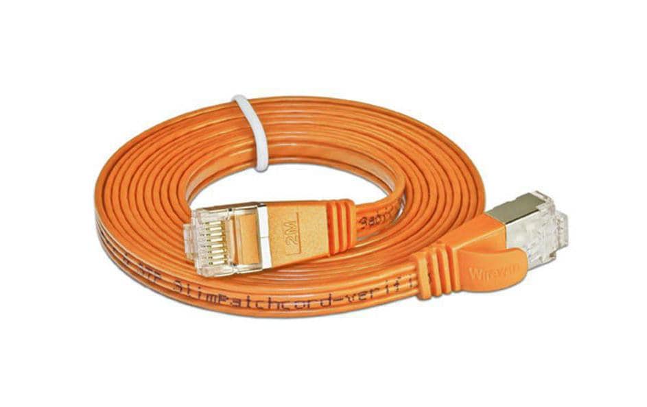 SLIM Slimpatchkabel RJ-45 - RJ-45, Cat 6, STP, 7.5 m, Orange