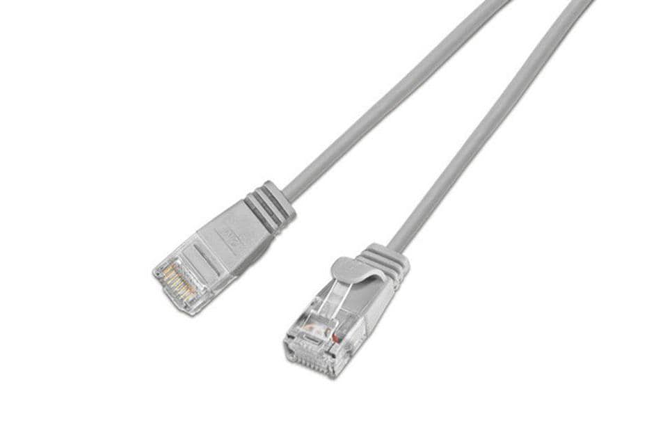 SLIM Slimpatchkabel RJ-45 - RJ-45, Cat 6, UTP, 1 m, Grau