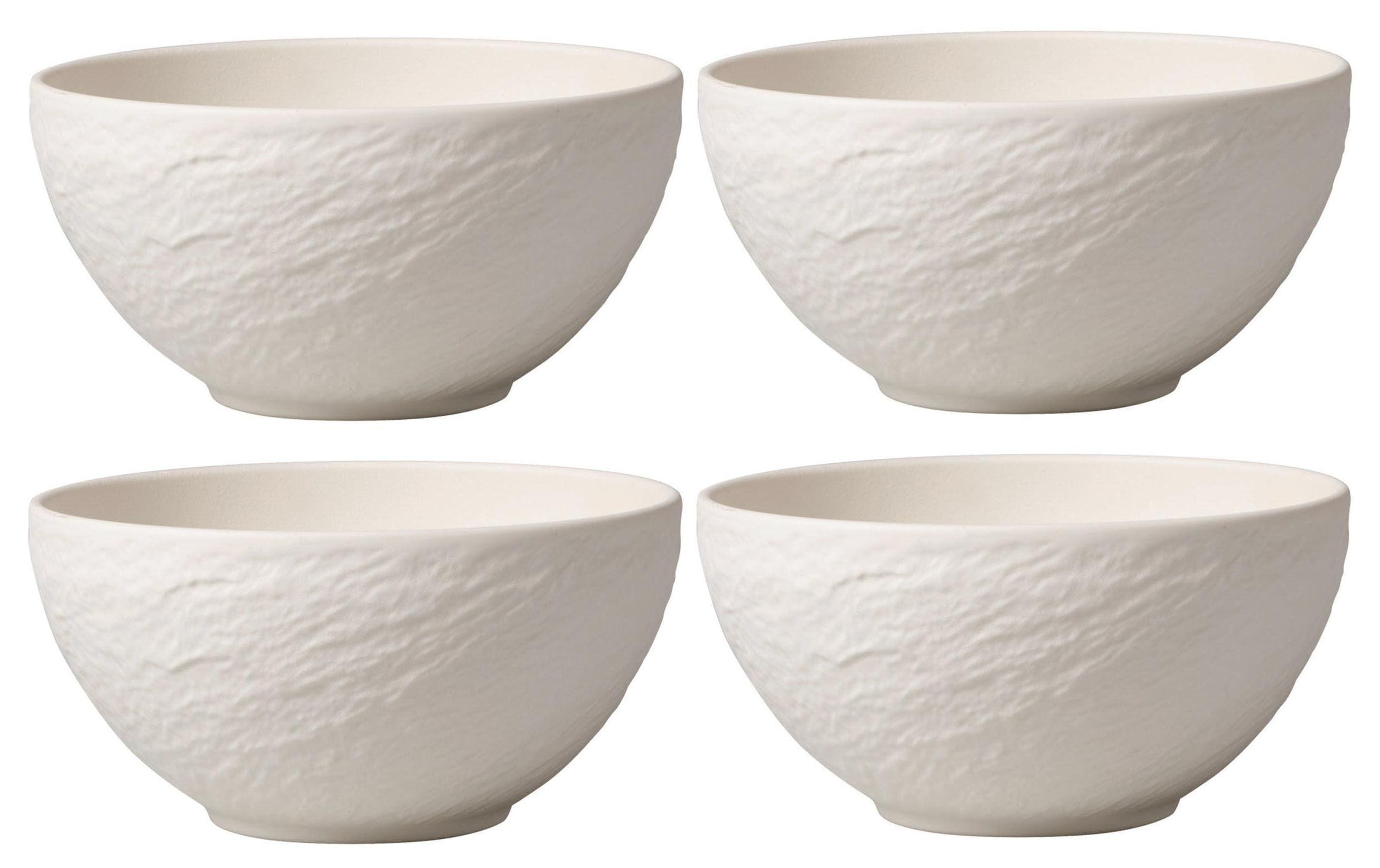 Villeroy & Boch Snackschale Manufacture Rock 14 cm, 4 Stück, Weiss