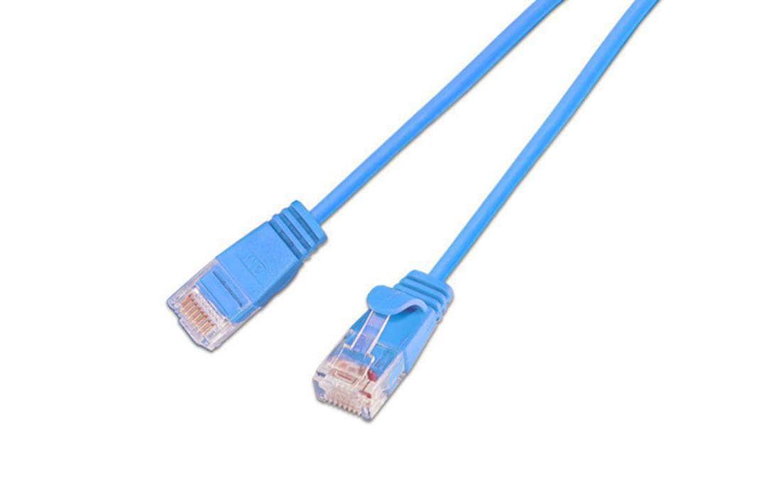 SLIM Slimpatchkabel RJ-45 - RJ-45, Cat 6, UTP, 10 m, Blau