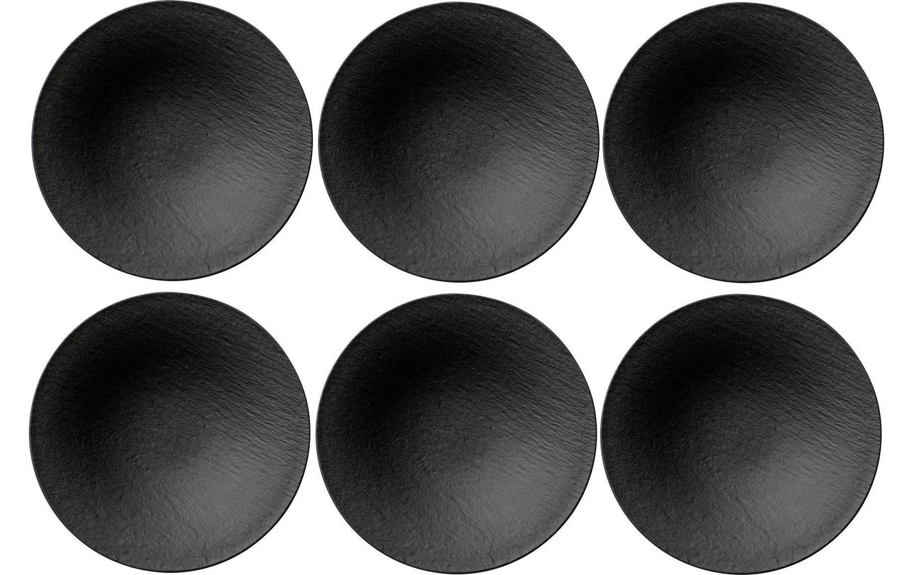 Villeroy & Boch Suppen- & Pastateller Manufacture Rock 6 Stück, Schwarz