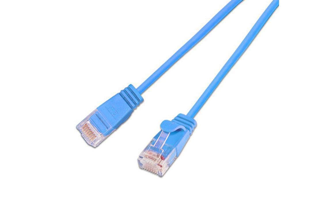 SLIM Slimpatchkabel RJ-45 - RJ-45, Cat 6, UTP, 1.5 m, Blau