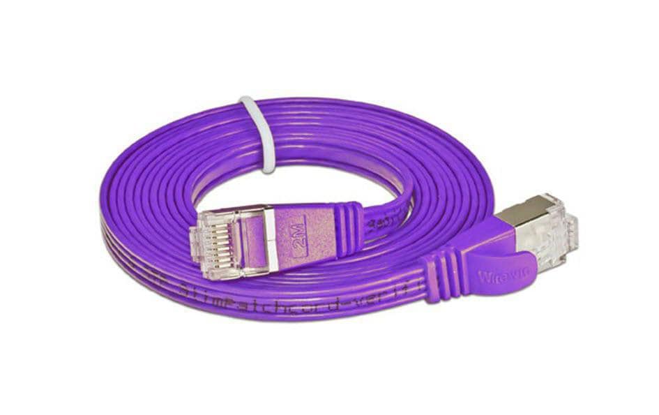 SLIM Slimpatchkabel RJ-45 - RJ-45, Cat 6, STP, 20 m, Violett